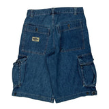 Wrangler Cargo Denim Shorts - 30W 12L Blue Cotton