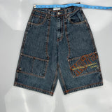 No Boundaries Graphic Denim Shorts - 24W US 2 Blue Cotton