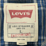 Levis Checked Flannel Shirt - Large Grey Cotton