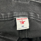 True Religion Slim Jeans - 32W 31L Black Cotton Blend