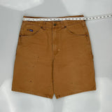 Big Smith Carpenter Shorts - 34W 10L Brown Cotton