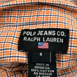 Age 6 Polo By Ralph Lauren Checked Short Sleeve Shirt - XS Orange Cotton