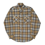 Levis Checked Flannel Shirt - Large Beige Cotton Blend