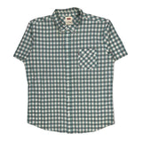 Levis Checked Short Sleeve Shirt - XL Green Cotton