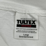 Single Stitch Garfield Tultex Cartoon T-Shirt - Large White Cotton