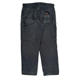 Dickies Carpenter Trousers - 33W 30L Black Cotton
