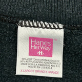 1990'S Blank Made In USA Hanes Sweatshirt - XL Black Cotton Blend
