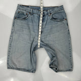Levis Denim Shorts - 32W 10L Light Wash Denim
