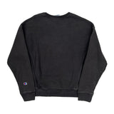 Reverse Weave Champion Spellout Sweatshirt - Medium Black Cotton
