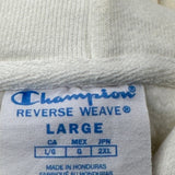 Reverse Weave Champion Hoodie - Large Cream Cotton