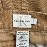 Calvin Klein Jeans Cord Trousers - 32″ Waist Brown Cotton