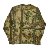 Jerzees Camo Long Sleeve T-Shirt - Large Green Cotton