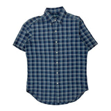 Ralph Lauren Checked Short Sleeve Shirt - Medium Blue Cotton