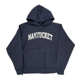 Reverse Weave Champion College Hoodie - Large Navy Cotton