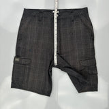 Wrangler Checked Cargo Shorts - 36W 10L Gray Cotton