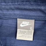 Nike Striped Polo Shirt - Large Blue Cotton