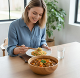 Anygleam Natural Wood Large Acacia Wood Salad Soup Bowl Food Kitchen Tableware