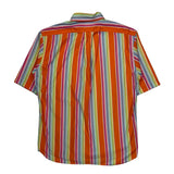 Ralph Lauren Striped Short Sleeve Shirt - Large Multicoloured Cotton