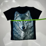 Wolf Graphic Unbranded Single Stitch T-Shirt - Large Black Cotton