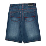 Southpole Contrast Stitch Denim Shorts - 38W 11L Blue Cotton