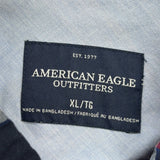 American Eagle Checked Flannel Shirt - XL Black Cotton