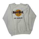 Los Angeles Hard Rock Cafe Graphic Sweatshirt - Medium White Cotton