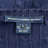 Ralph Lauren Sport Cable Knit Sweater - Large Navy Cotton