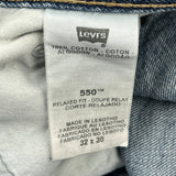 Levis 550 Jeans - 32W 30L Blue Cotton