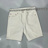 Levis Denim Shorts - 30W 8L White Cotton
