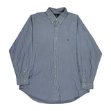 Ralph Lauren Striped Shirt - Large Blue Cotton