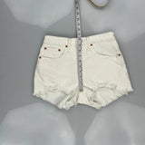 Levis Denim Shorts - 26W UK 6 White Cotton