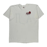 Single Stitch Greek Letters Fruit Of The Loom Graphic T-Shirt - XL White Cotton
