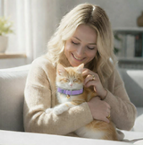 Anypet Large Light Purple Cat Collar with Safety Buckle, Bell & Durable Adjustable Strap – Stylish Comfortable Pet Accessory for Cats