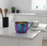 Anygleam Rainbow Stainless Steel Separator Pot 1000ML – Golden Oil Filter Bowl for Soup, Gravy, Water & Fat Removal Kitchen Tool