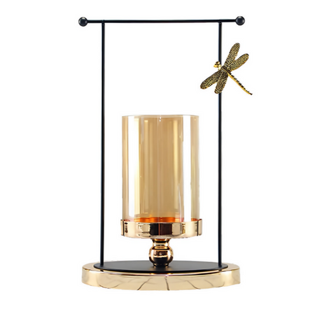 ANYDECO 34cm Candle Holder Flower Vase Tabletop Home Decor Modern Art Living Room Display House Decorative Crafts Ornaments with Metal Base