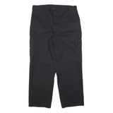 DICKIES Mens Black Cotton Blend Relaxed Straight Trousers W36 L30 Workwear Cargo