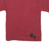 Womens Red Graphic T-Shirt S Short Sleeve Crew Neck Stars Shine
