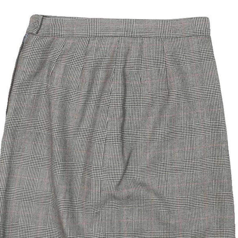 COLLECTIBLE GOLD Womens Grey Wool Straight Knee Length Woven Check Skirt M