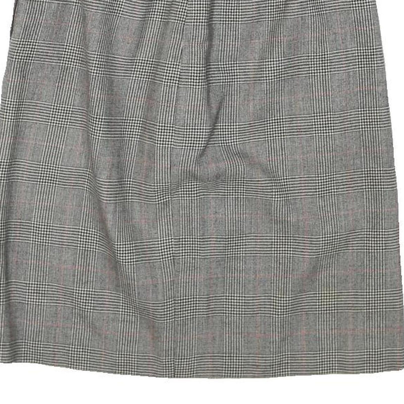 COLLECTIBLE GOLD Womens Grey Wool Straight Knee Length Woven Check Skirt M