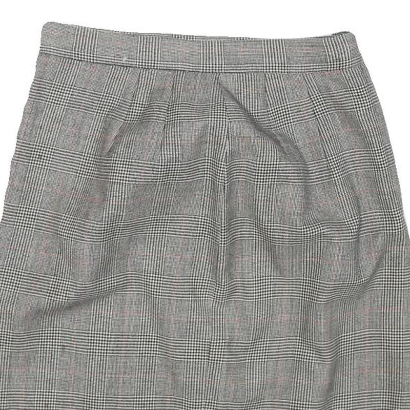COLLECTIBLE GOLD Womens Grey Wool Straight Knee Length Woven Check Skirt M
