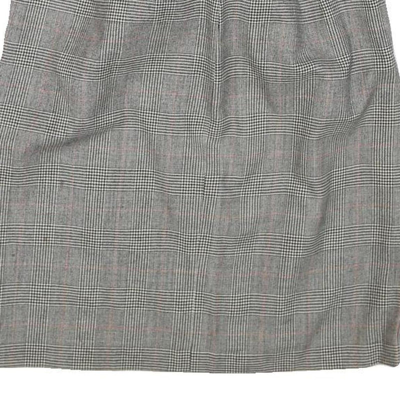 COLLECTIBLE GOLD Womens Grey Wool Straight Knee Length Woven Check Skirt M