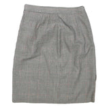 COLLECTIBLE GOLD Womens Grey Wool Straight Knee Length Woven Check Skirt M