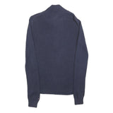 TOMMY HILFIGER Womens Navy Blue Plain Pullover Crew Neck Basic Knit S Cotton