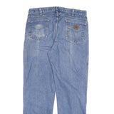 CARHARTT Mens Relaxed Blue Denim Jeans W38 L34 Zip Closure Classic Pockets