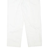 PETER POLO Womens Cotton Blend White Relaxed Straight Trousers W33 L27
