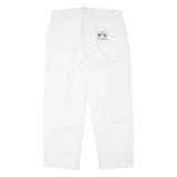 PETER POLO Womens Cotton Blend White Relaxed Straight Trousers W33 L27