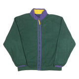 GAP Mens Green & Purple Zip Up Polyester Fleece Jacket L Casual Warm Outerwear