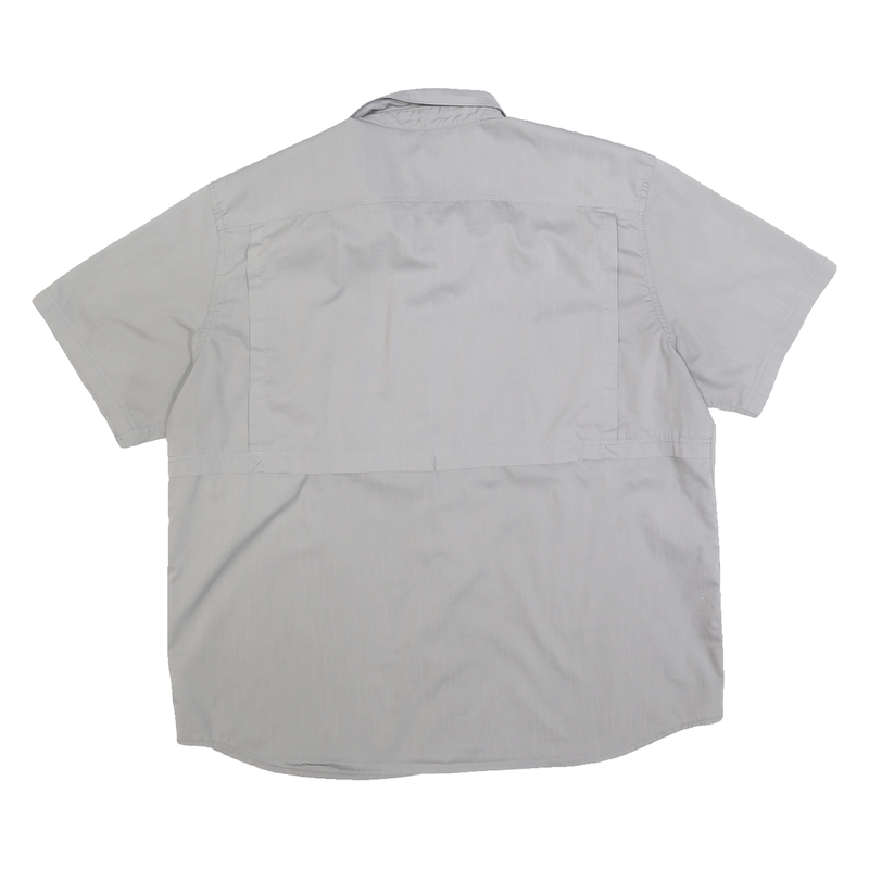 CARHARTT Mens Grey & Blue Work Shirt 2XL Cotton Relaxed Fit Button Down