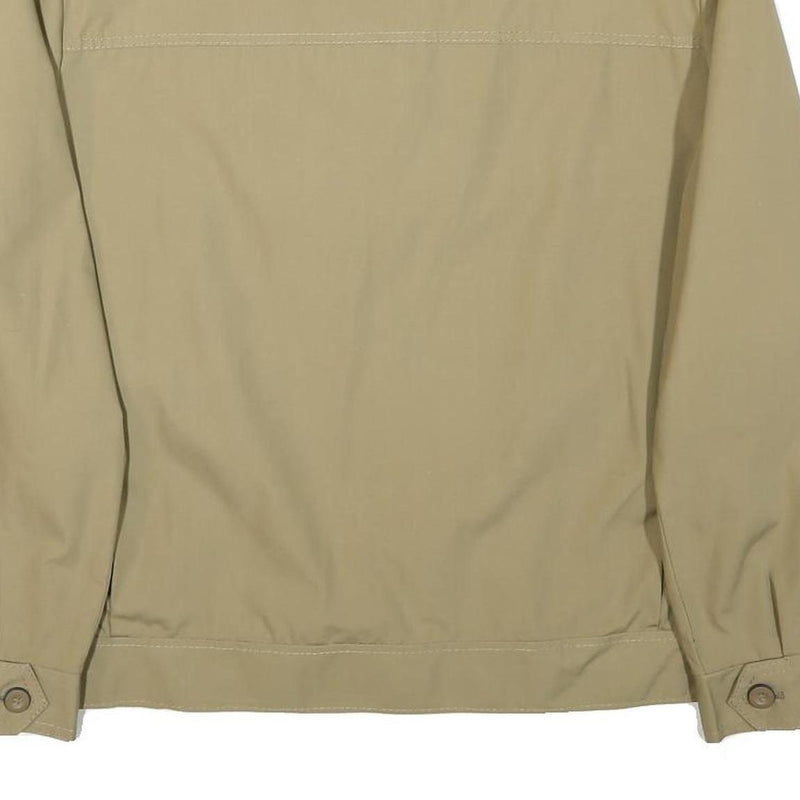 FREY Mens Beige Button Jacket L Polyester Blend Plain Casual Outerwear