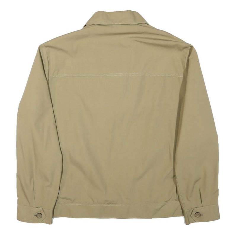 FREY Mens Beige Button Jacket L Polyester Blend Plain Casual Outerwear